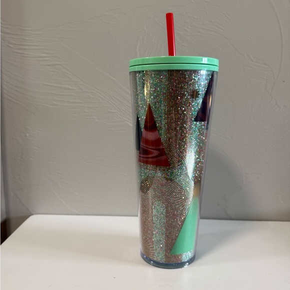Starbucks Other - Starbucks 2020 Holiday Christmas Tree Glitter Cold Cup Tumbler Straw 24 oz Venti